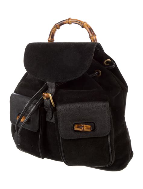 gucci backpack bamboo sac|gucci suede bamboo bag.